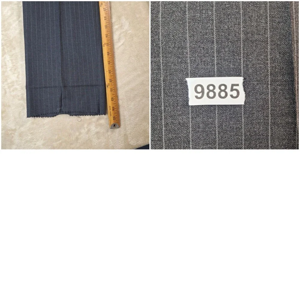 Anderson-Little Suit Mens 40 Long 34W Gray Wool Stripe Single Vent 2 Btn USA
